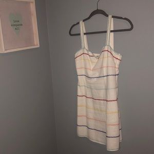 Multi colored striped mini dress